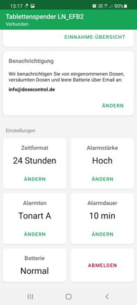 Tablettenbox Smart Automatisch Elektronisch DoseControl | Das neueste Modell 2021 | TRANSPARENTER Deckel | DEUTSCHE Dosierungsringe | Fernsteuerung und Überwachung über Android App