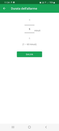 Impostazione della durata dell'allarme | DoseControl App
